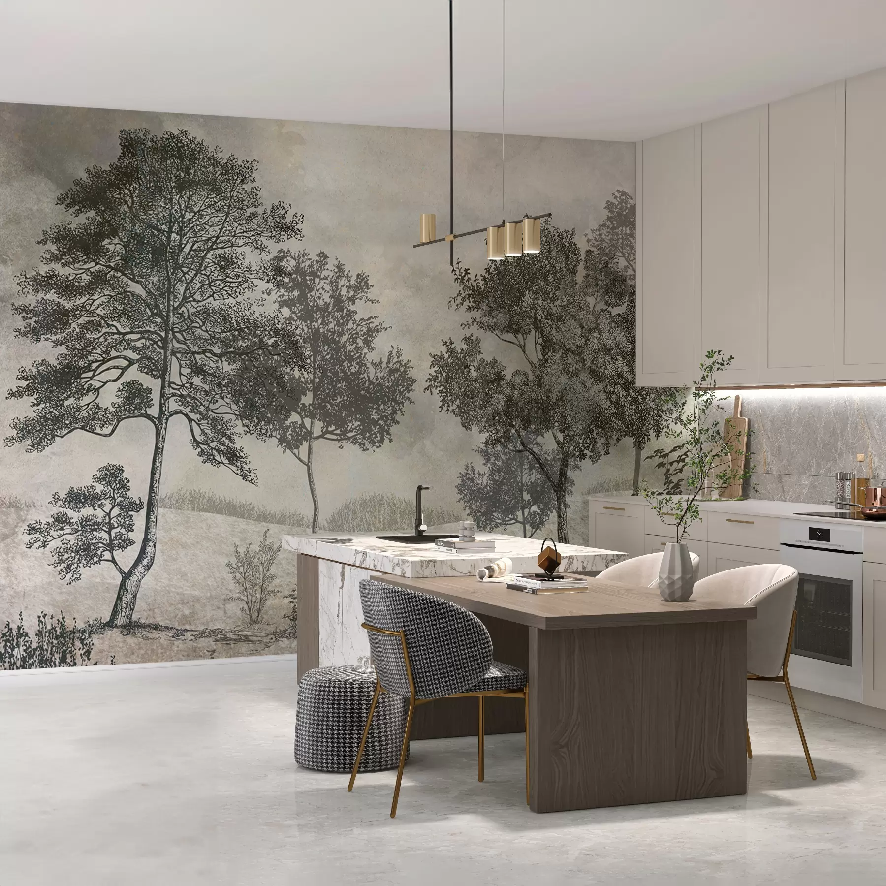 zidne murale Vintage drveće u80030