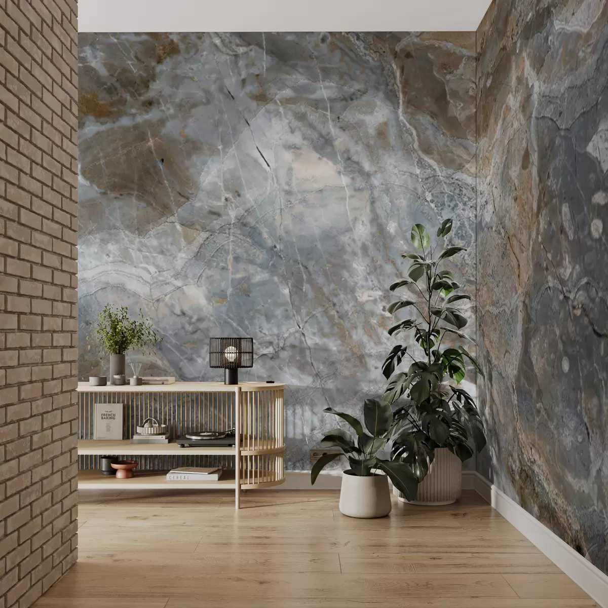 zidne murale Sivo-bež mramor u71438