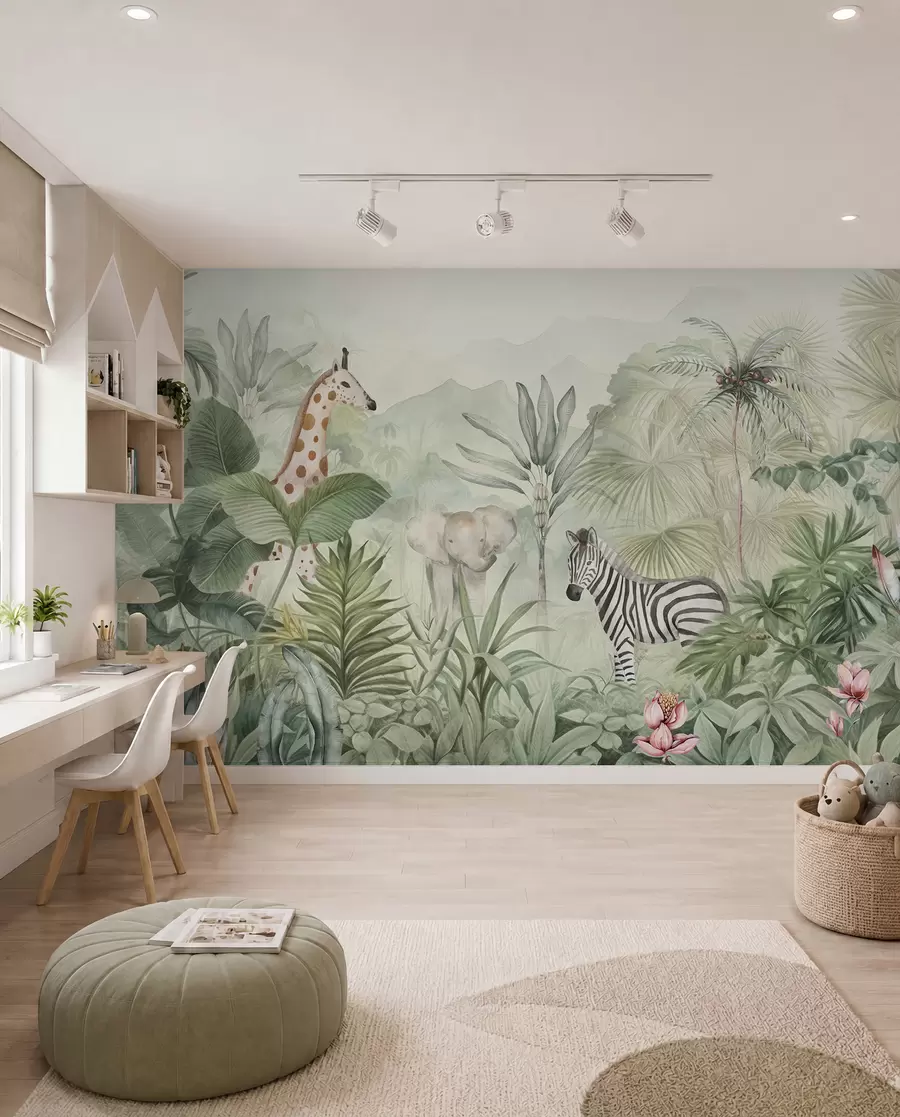 zidne murale Mali prijatelji sa safarija w00089