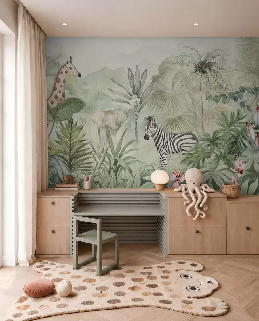 zidne murale Mali prijatelji sa safarija w00089