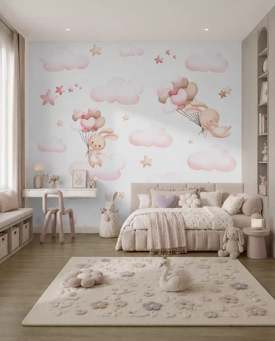 zidne murale Zečići na putu balonom I u95399d1
