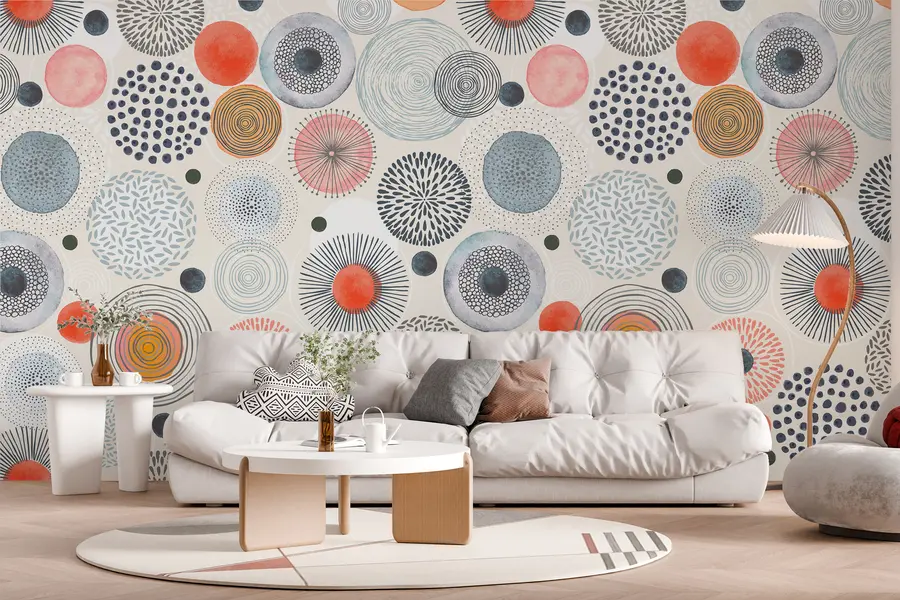 zidne murale Apstraktni krugovi w00043
