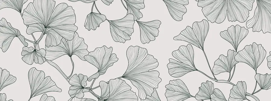 zidne murale Lily ginko siva pozadina w00328v2