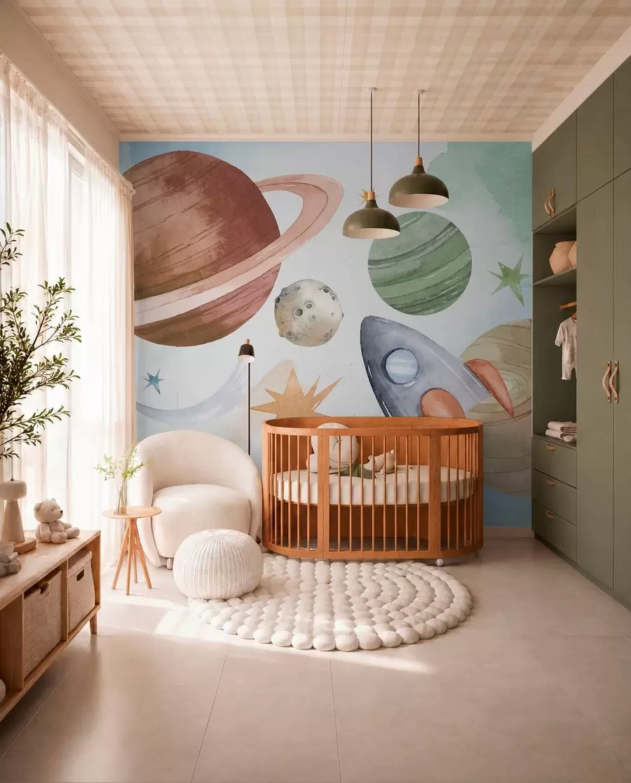 zidne murale Parada pastelnih planeta w00539