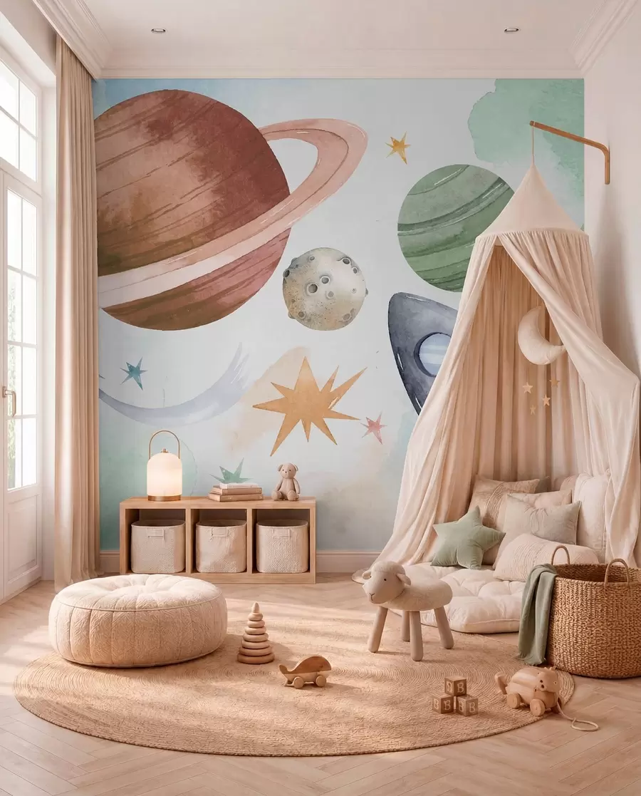 zidne murale Parada pastelnih planeta w00539