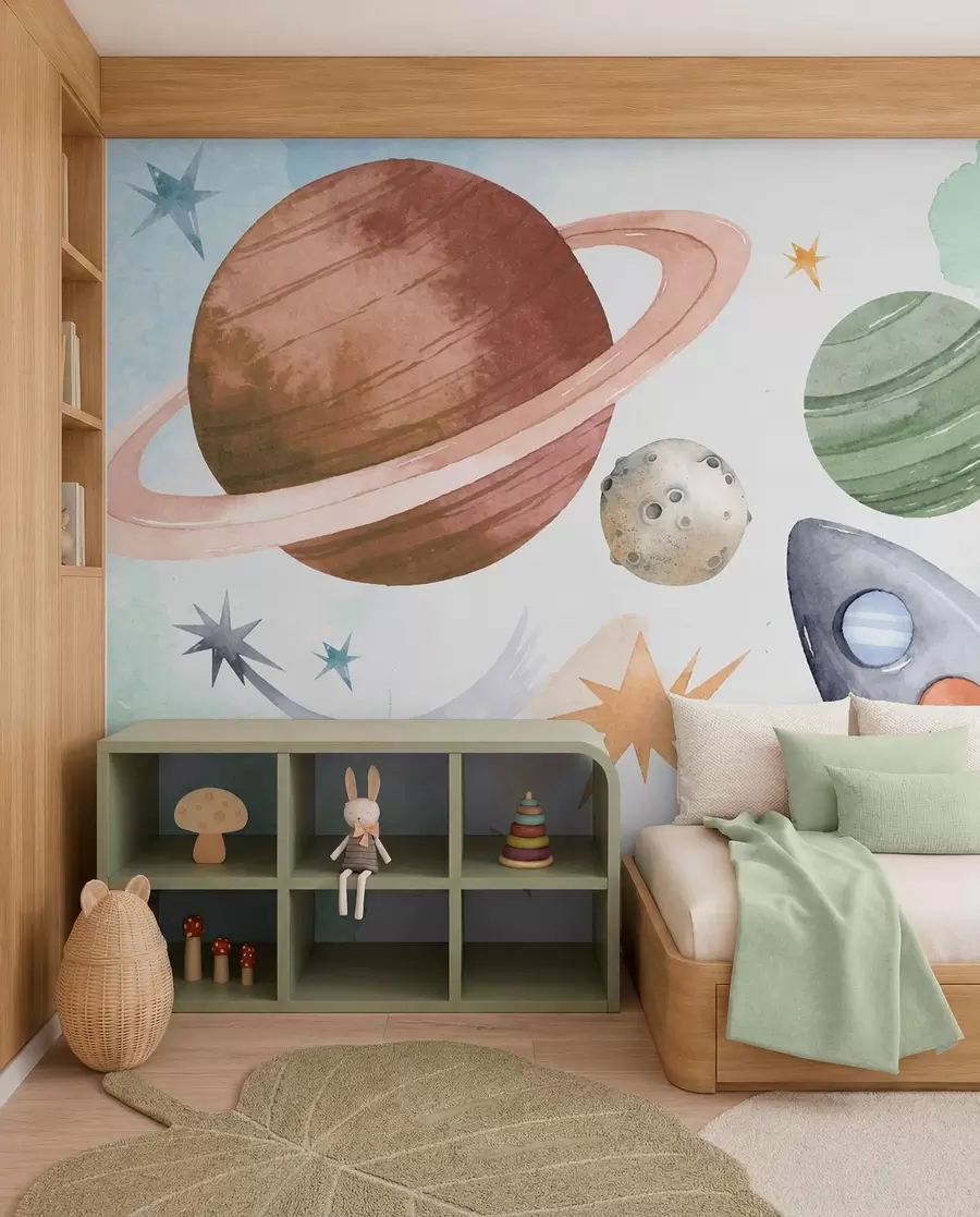 zidne murale Parada pastelnih planeta w00539