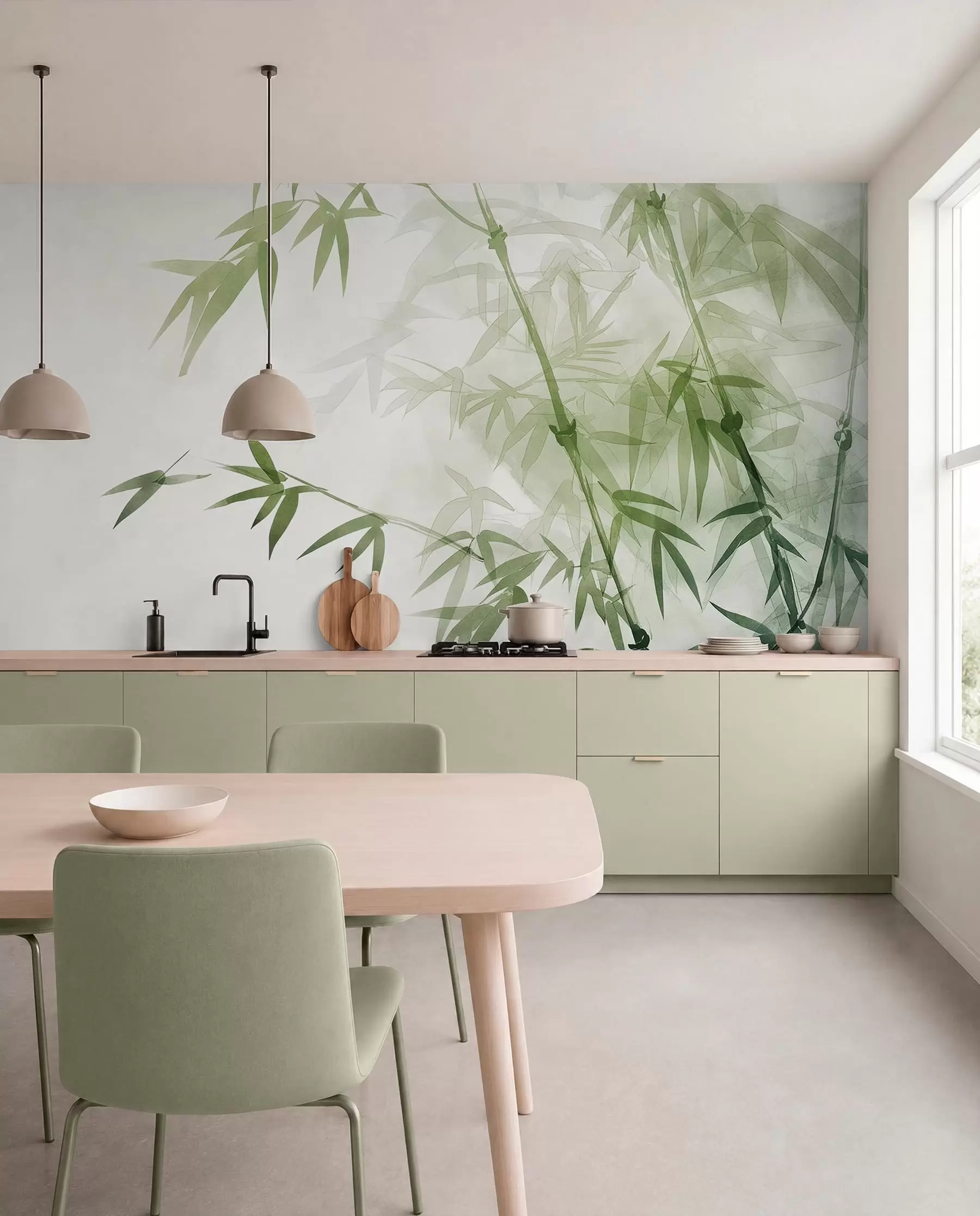 zidne murale Grane s lišćem akvarel w00687