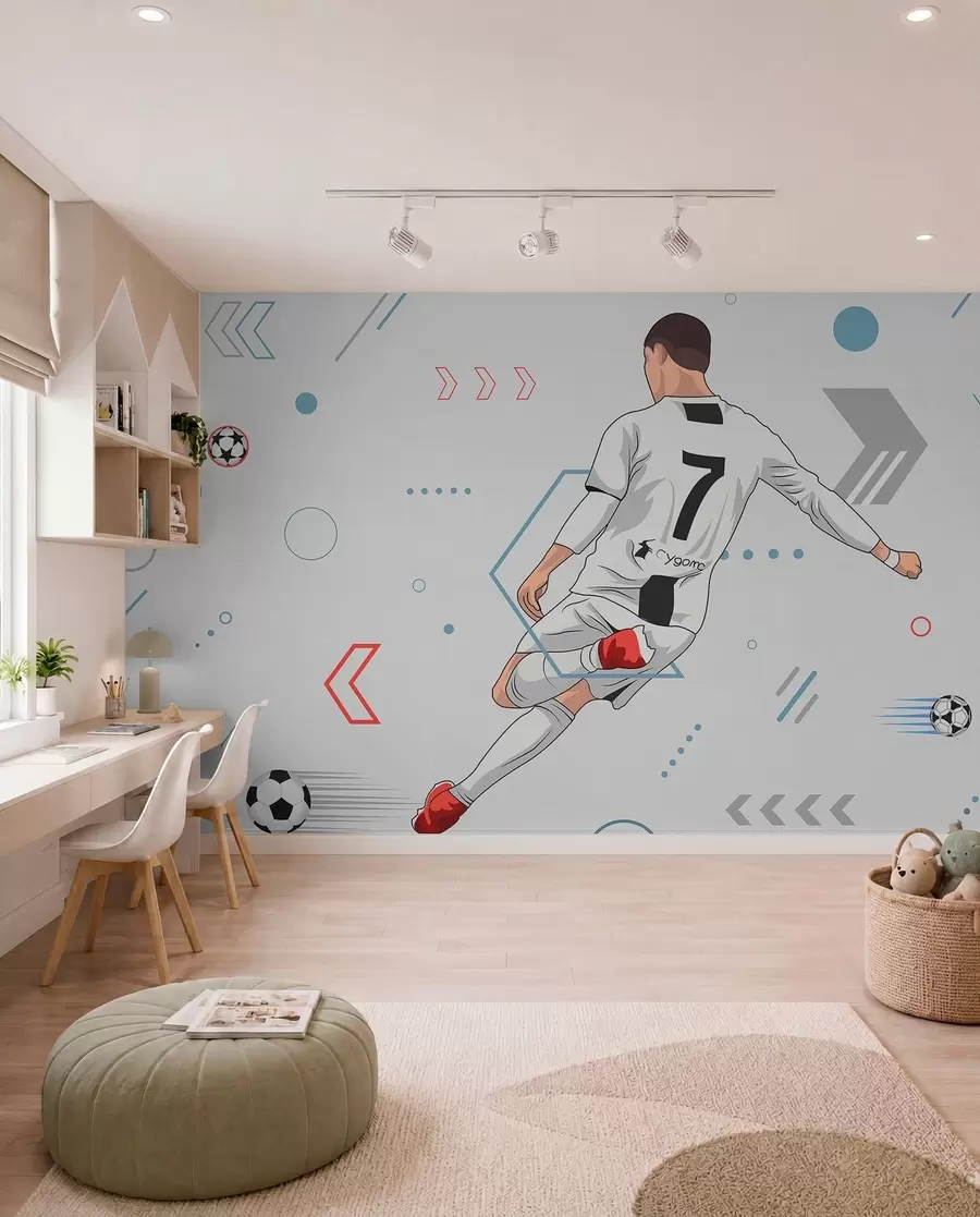 zidne murale Broj sedam na lopti w00688
