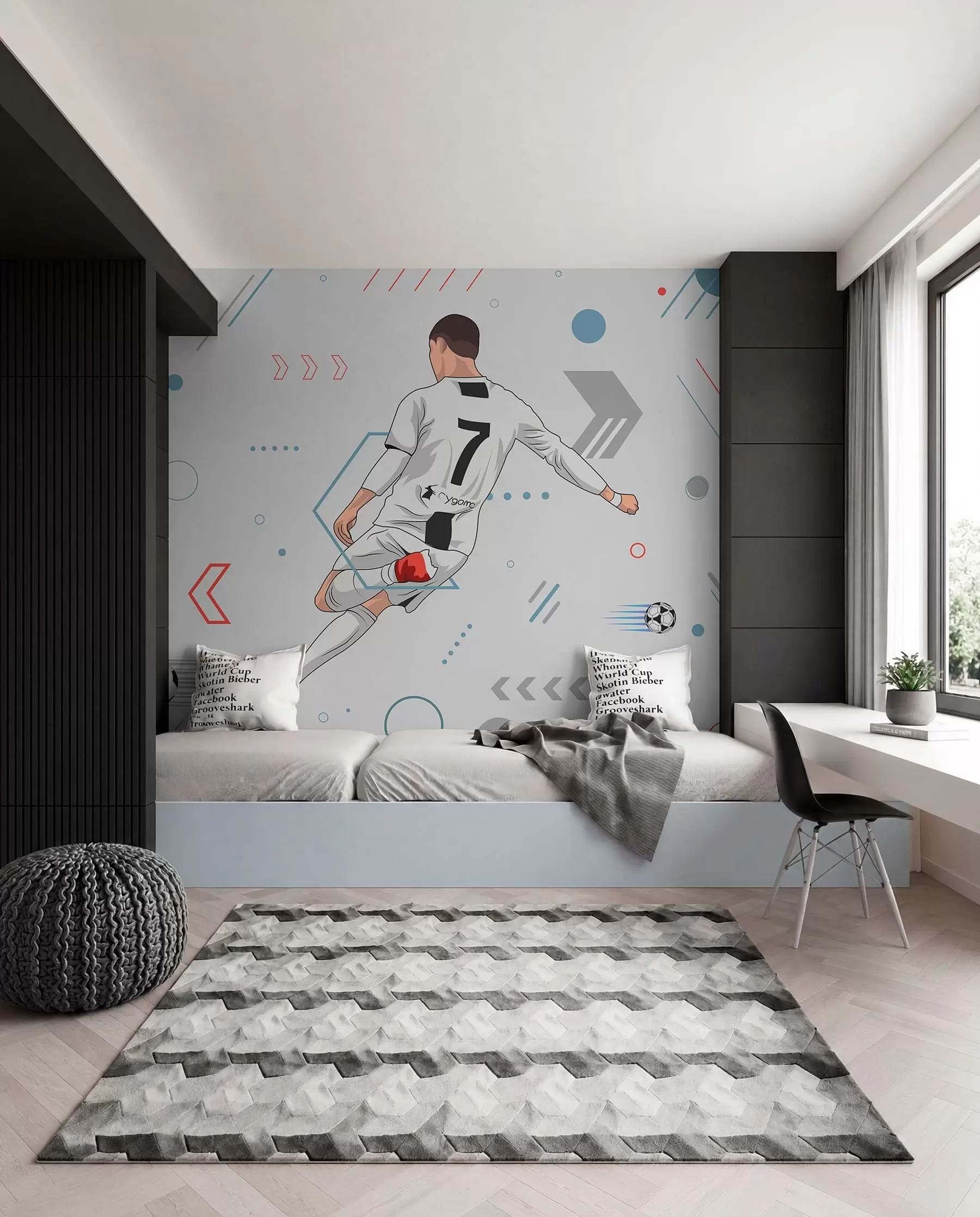 zidne murale Broj sedam na lopti w00688