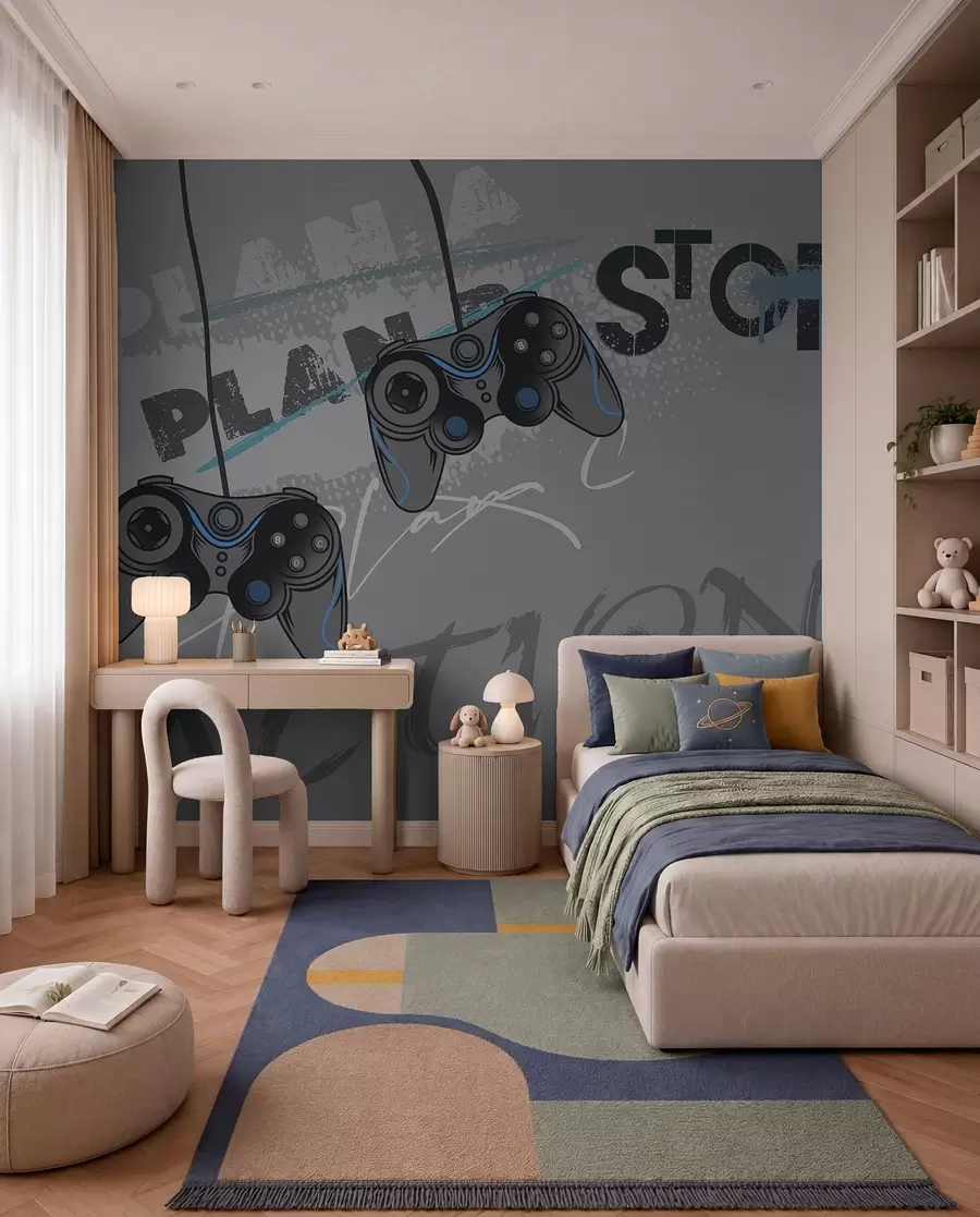 zidne murale Vrijeme za igru u sivom w00829v1