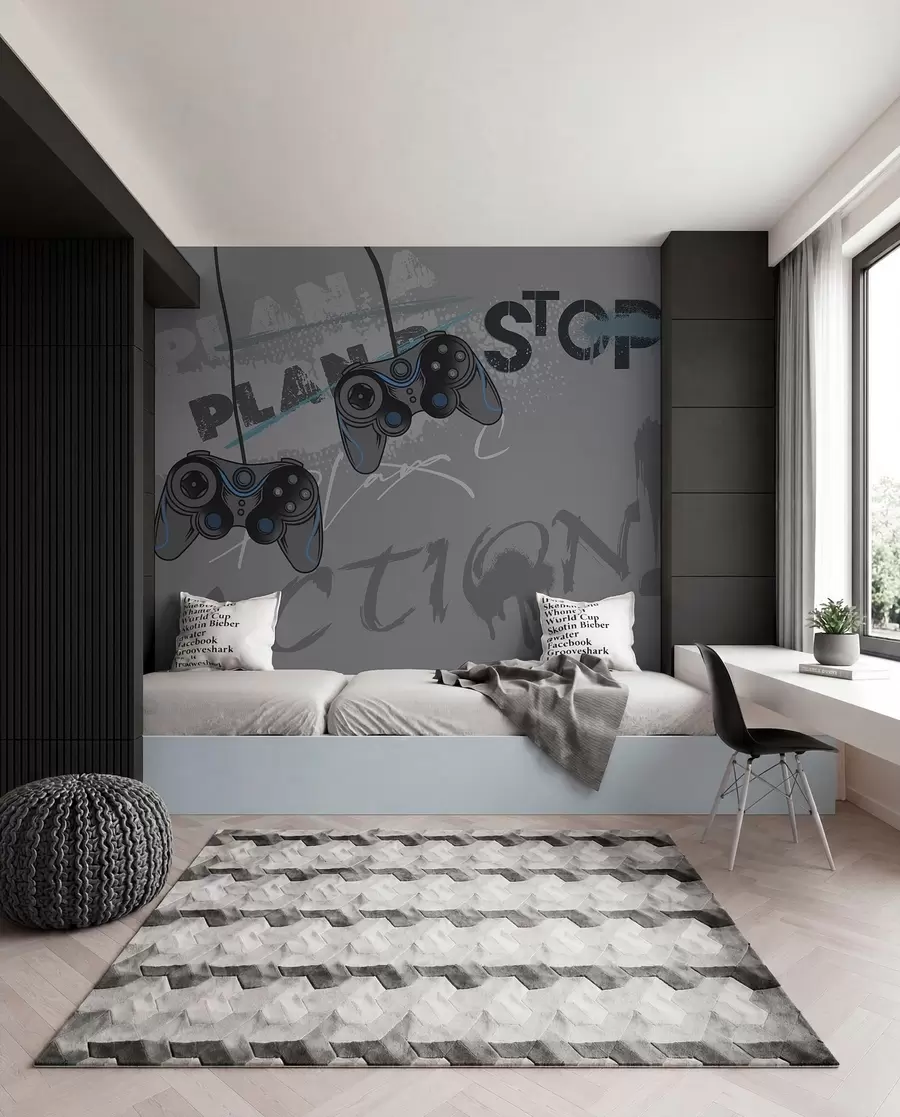 zidne murale Vrijeme za igru u sivom w00829v1