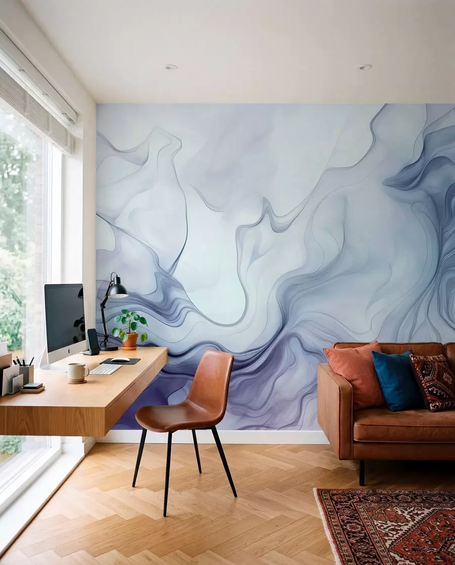 zidne murale Obojeni apstraktni valovi na svijetloj pozadini w01185v1