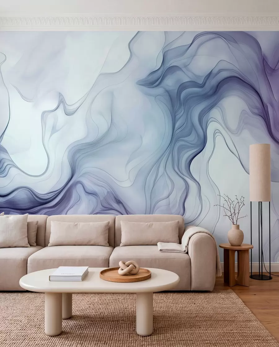 zidne murale Obojeni apstraktni valovi na svijetloj pozadini w01185v1