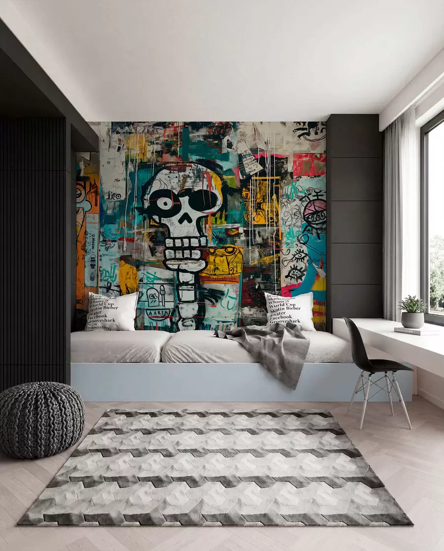 zidne murale Lubanja u grafitima w01187