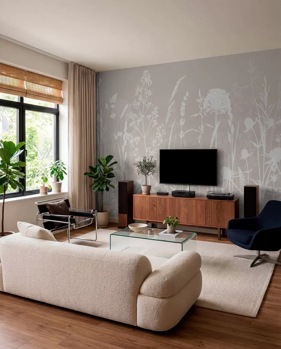 zidne murale Nježne poljske biljke i cvijeće minimalizam w01270