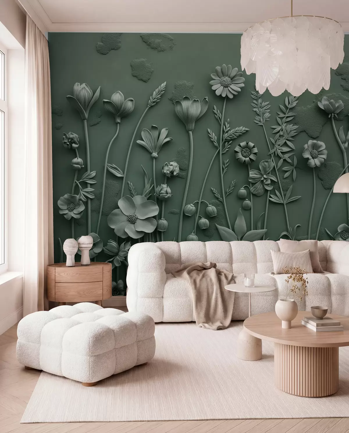 zidne murale Zelena livada u reljefu w07869v2