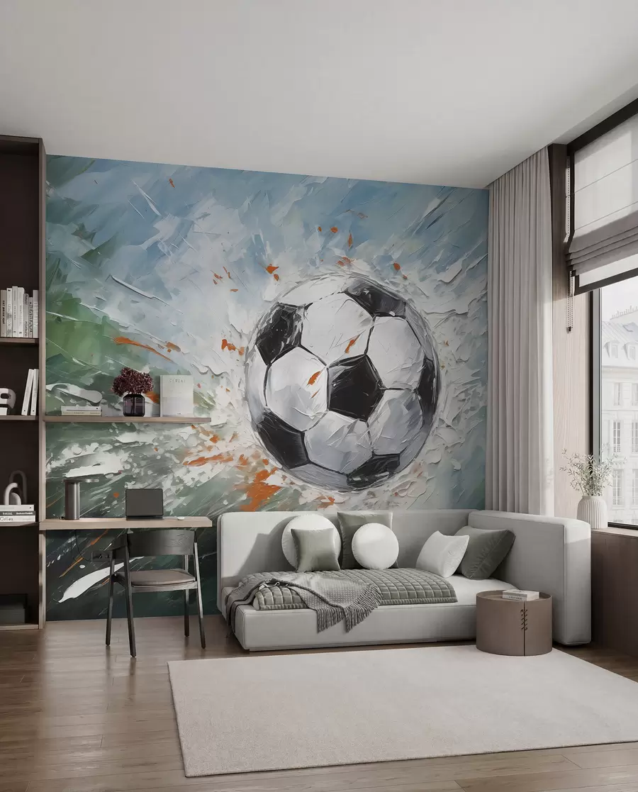 zidne murale Nogometna lopta koja leti uljana slika apstraktne umjetnosti w08117