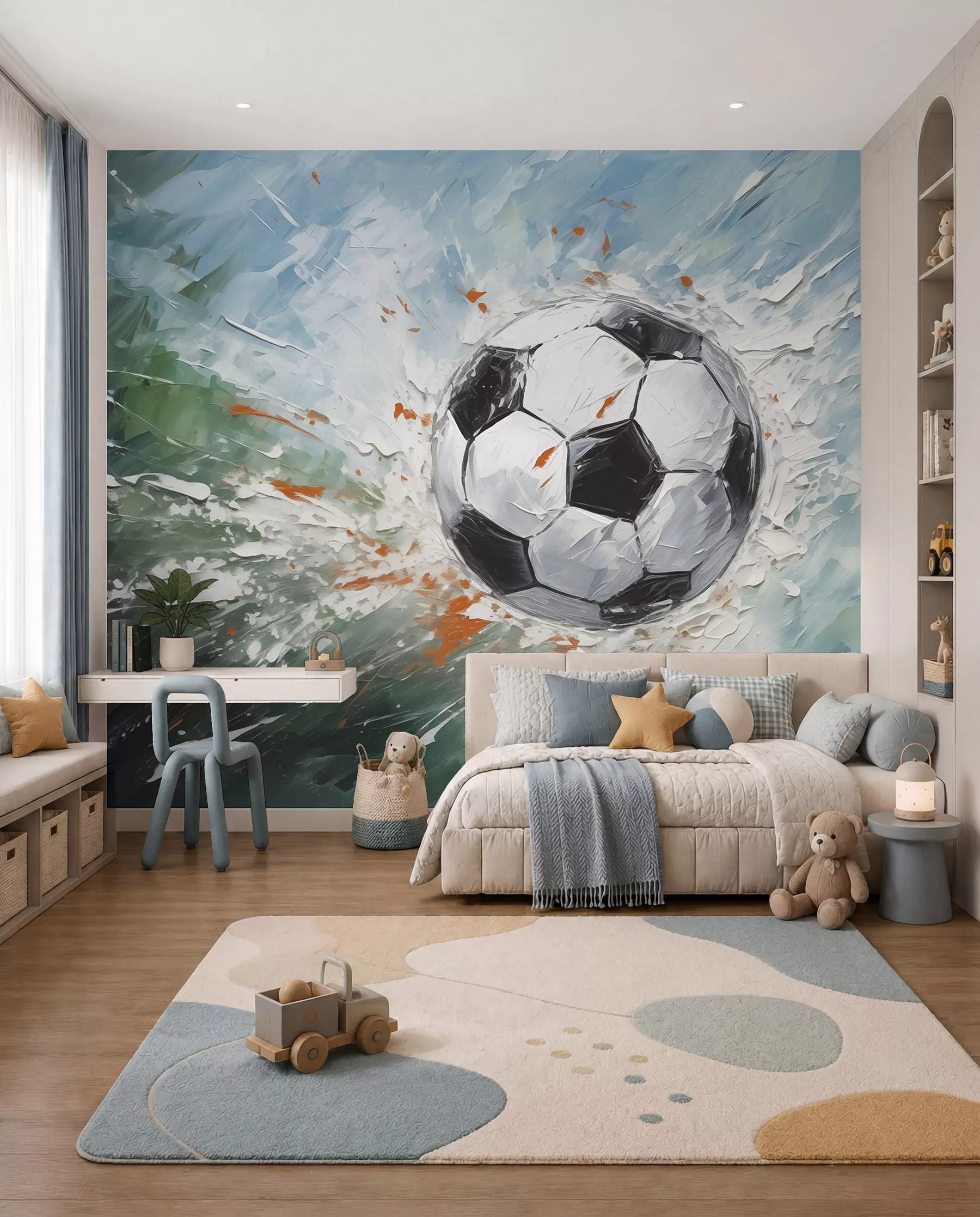 zidne murale Lopta u potezima kista w08117