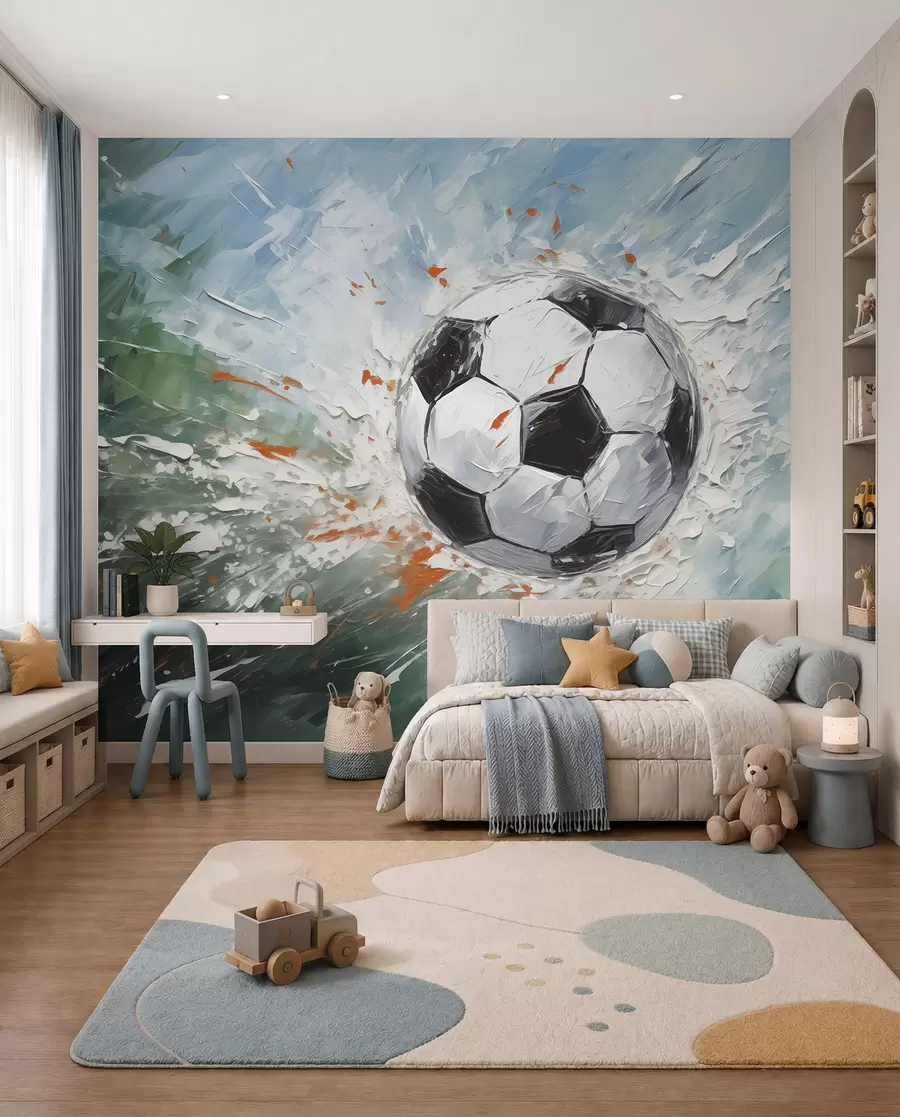 zidne murale Lopta u potezima kista w08117