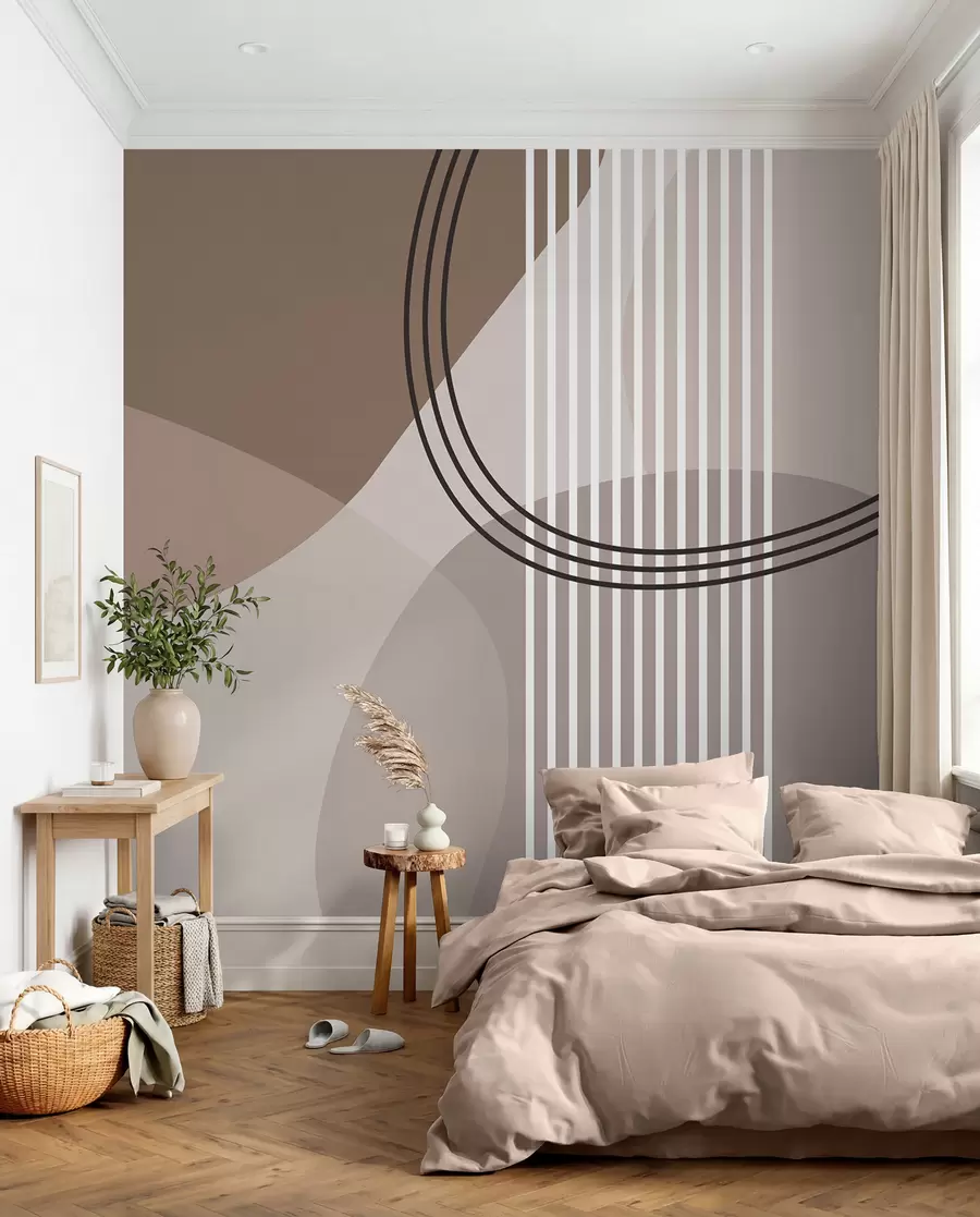 zidne murale Geometrijska apstrakcija linija i krug minimalizam moderan stil  w08173
