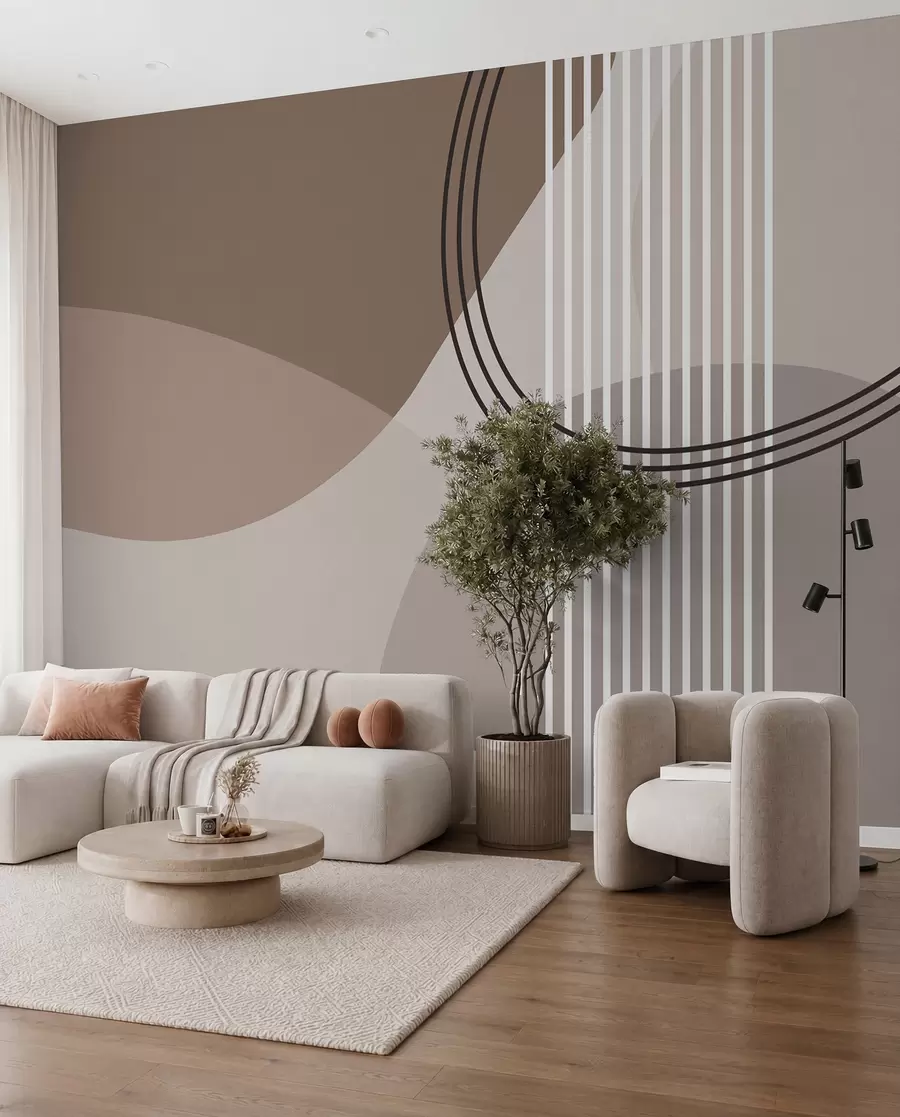 zidne murale Geometrijska apstrakcija linija i krug minimalizam moderan stil  w08173