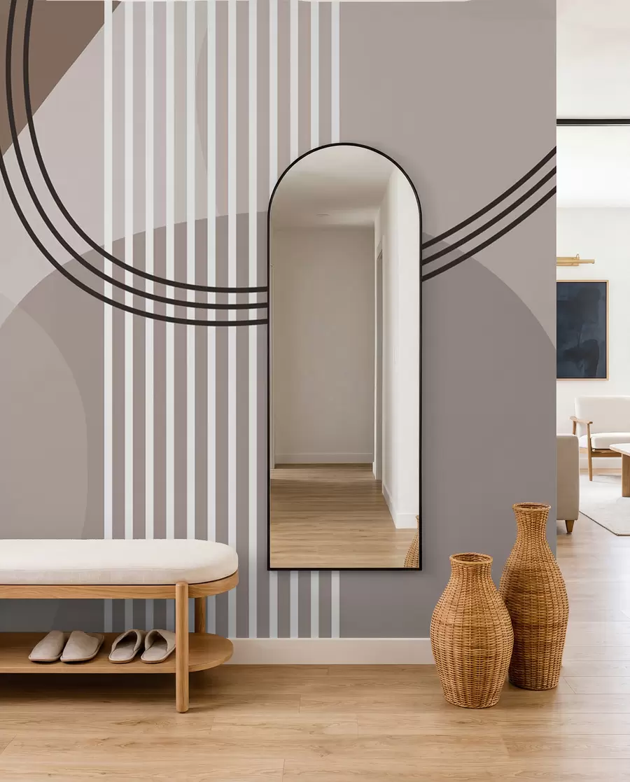 zidne murale Geometrijska apstrakcija linija i krug minimalizam moderan stil  w08173
