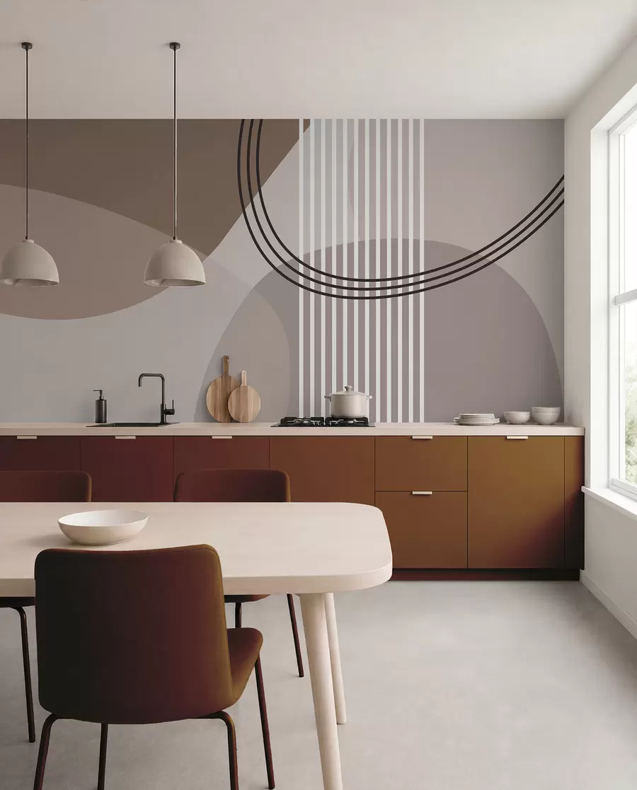 zidne murale Geometrijska apstrakcija linija i krug minimalizam moderan stil  w08173