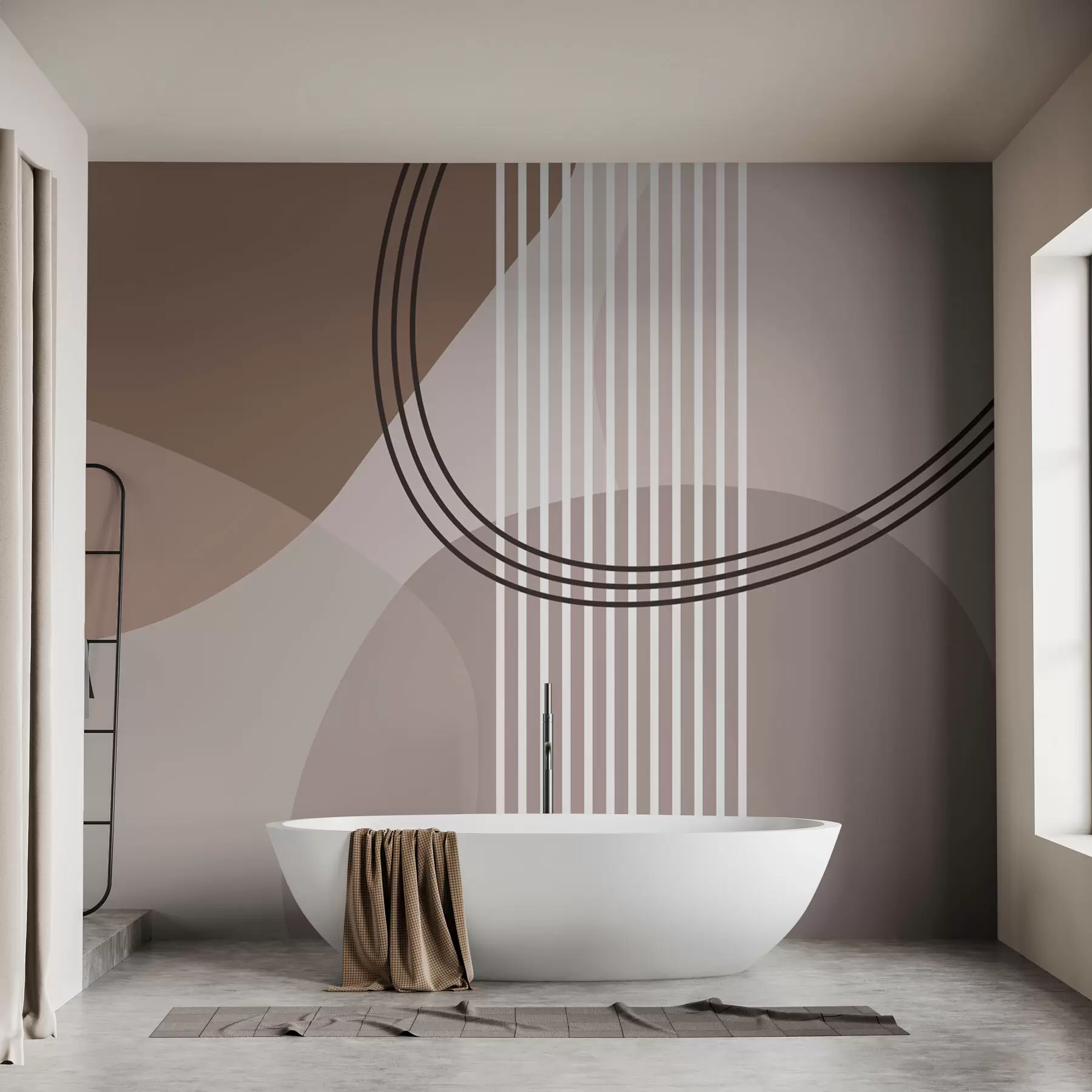 zidne murale Geometrijska apstrakcija linija i krug minimalizam moderan stil  w08173