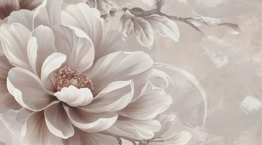 zidne murale Veliki prašnjavi ružičasti cvijet na grunge zidu w08181v1