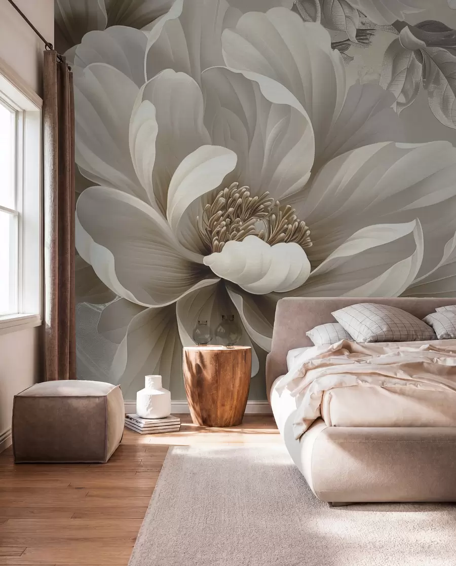 zidne murale Krem cvijet i vijuge w08181v2