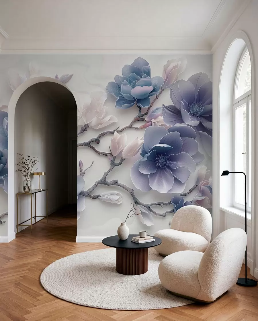 zidne murale Magnolija u plavom w01359v1