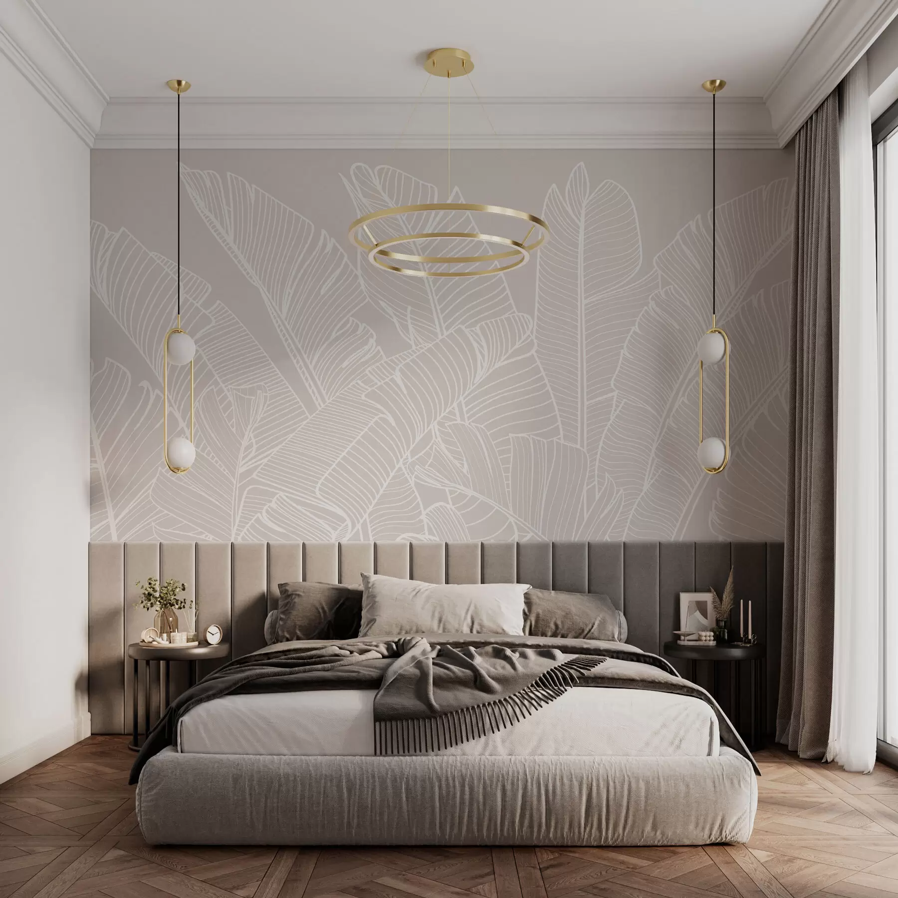 zidne murale Tropska banana ostavlja novi trend minimalizma w08210