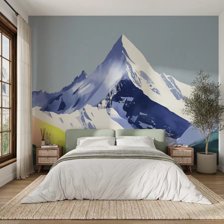 zidne murale Planinski krajolik s potezima kista w01394