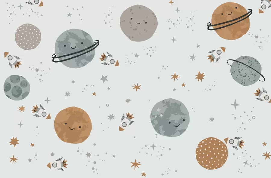 zidne murale Dječja pozadina, svemir, planeti w01417