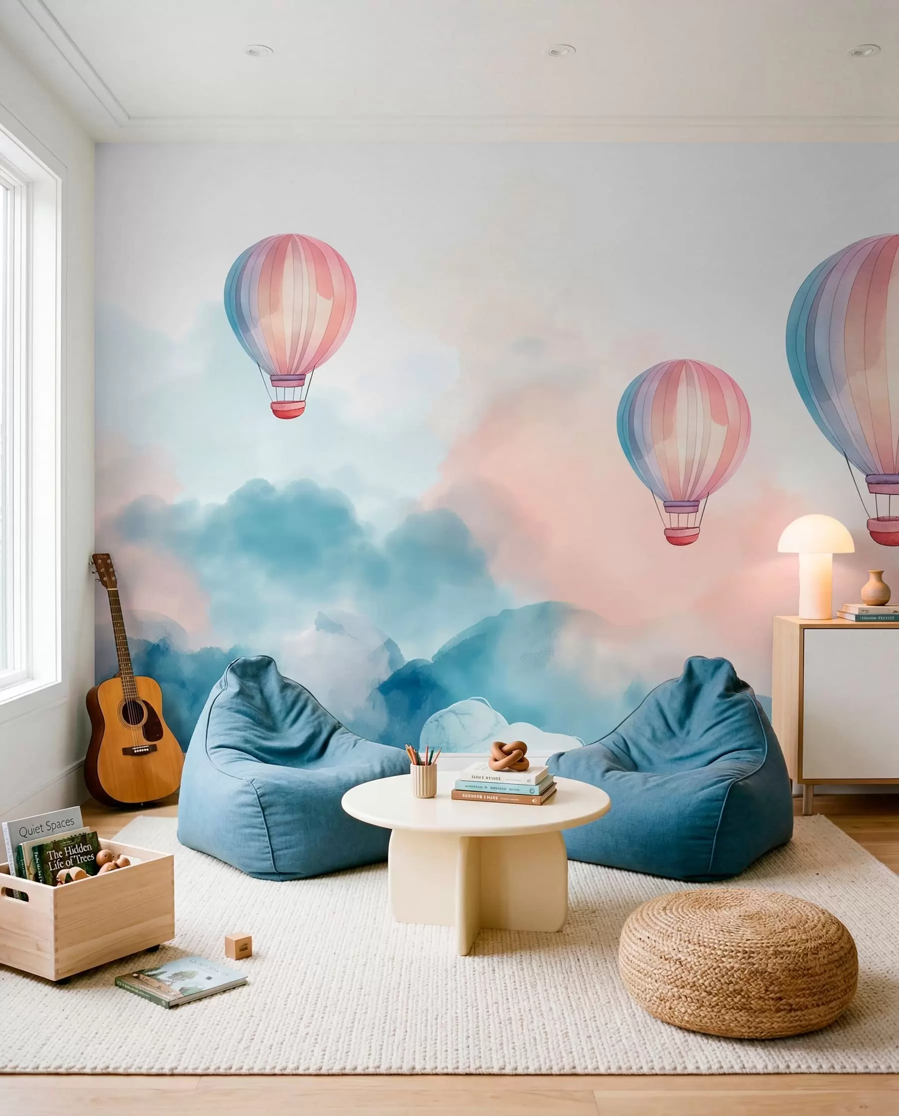 zidne murale Akvarel baloni u oblacima w01011