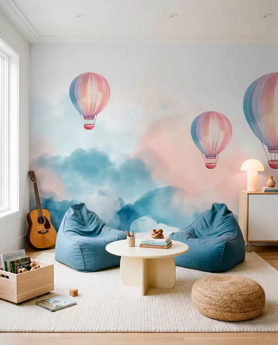 zidne murale Akvarel baloni u oblacima w01011