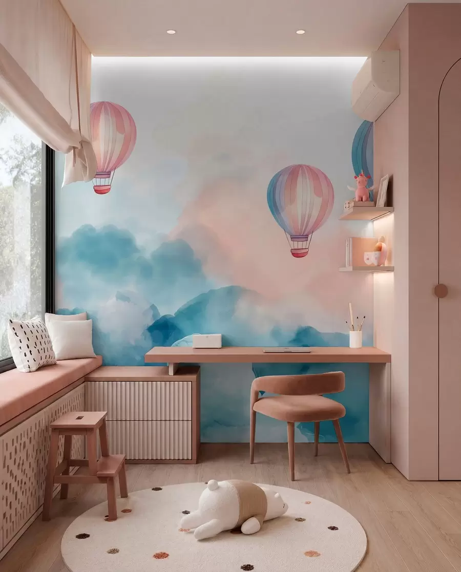 zidne murale Akvarel baloni u oblacima w01011