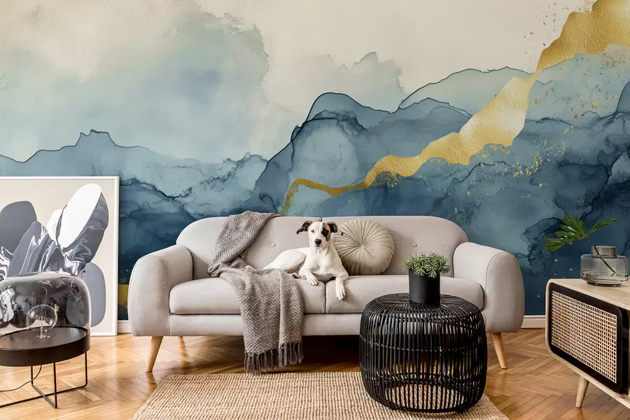 zidne murale Vintage smaragdna akvarelna kompozicija w01362