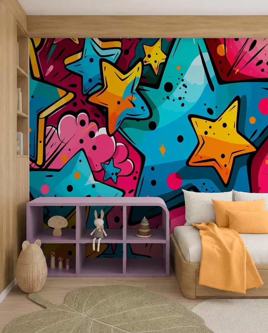 zidne murale Stripovska eksplozija boja w01063