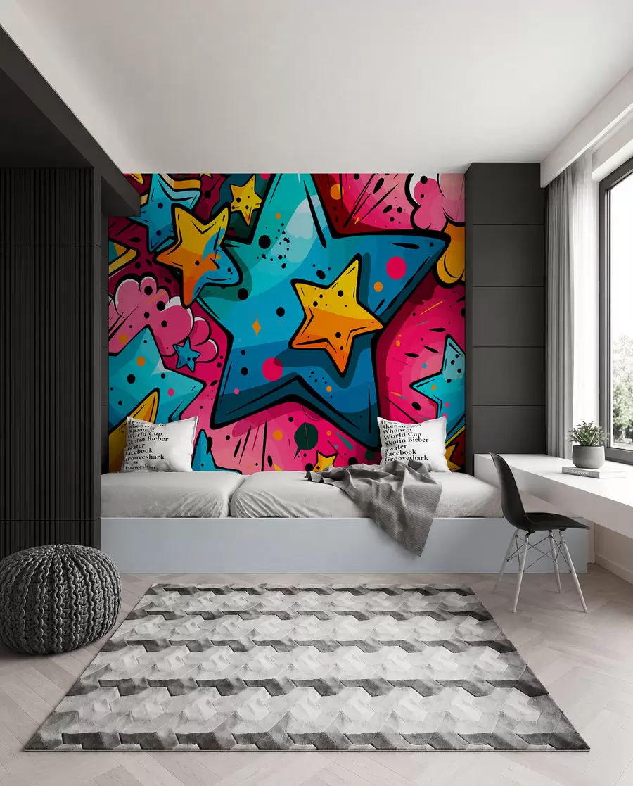 zidne murale Stripovska eksplozija boja w01063