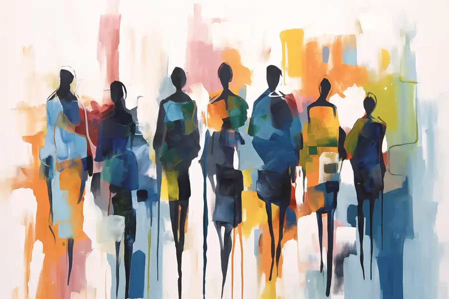 zidne murale Siluete apstraktnih ljudi w01559