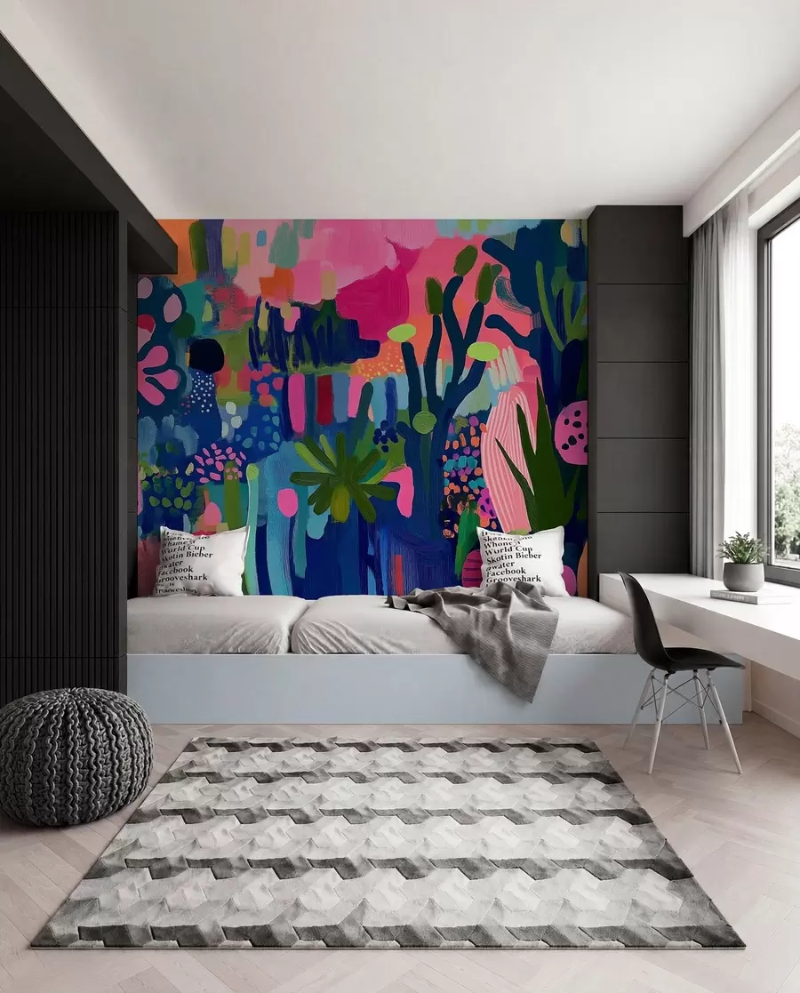 zidne murale Živopisni vrtni kolaž w08284