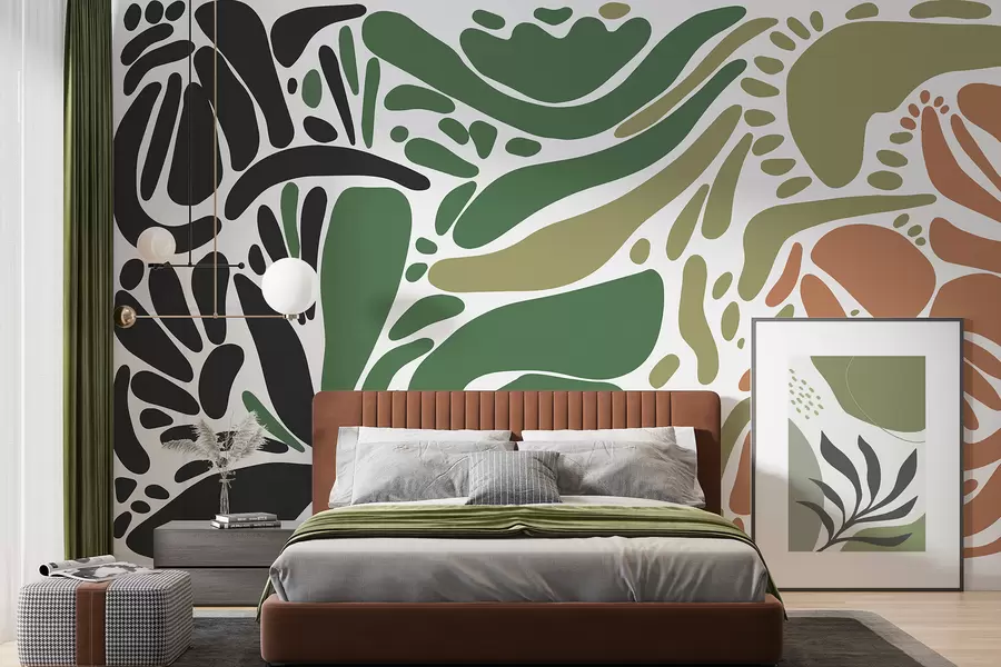 zidne murale Apstraktni geometrijski uzorak, plemenski stil, prirodne boje w01623v7