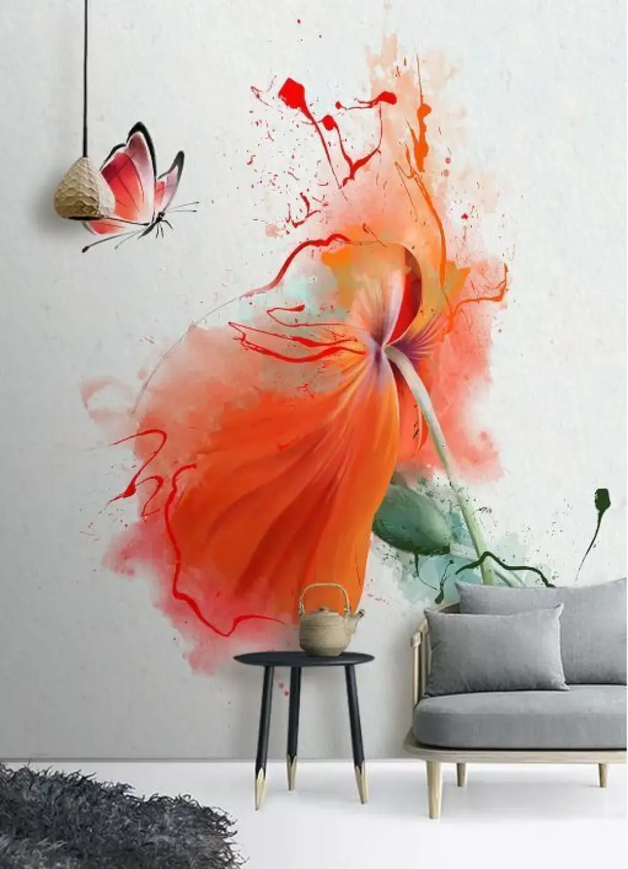 zidne murale Mak i leptir u34147