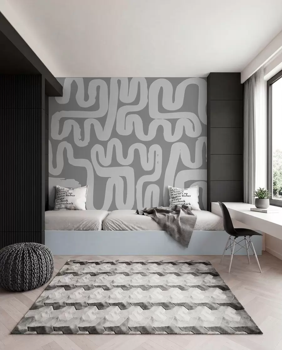 zidne murale Vijugave linije u sivom w01686v2