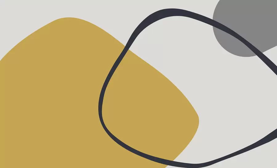 zidne murale Geometrijski žuti i sivi oblici na svijetloj pozadini w01687