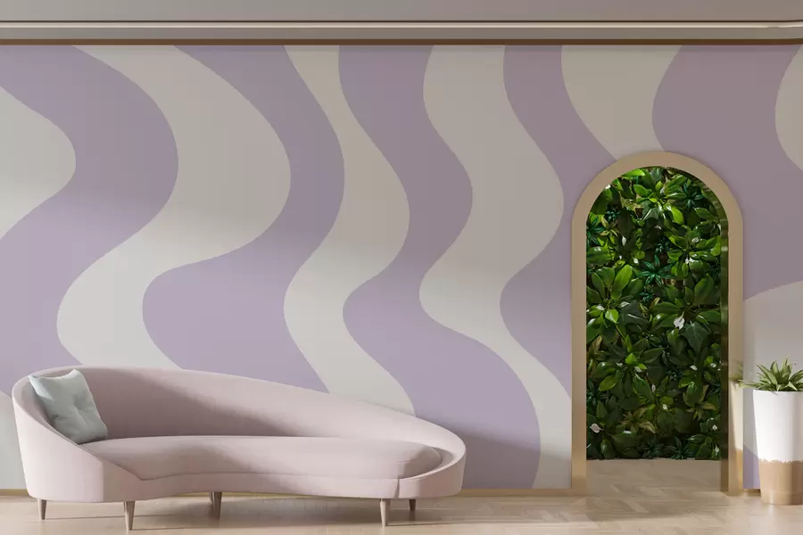 zidne murale Vijugave ljubičaste linije w01833v4