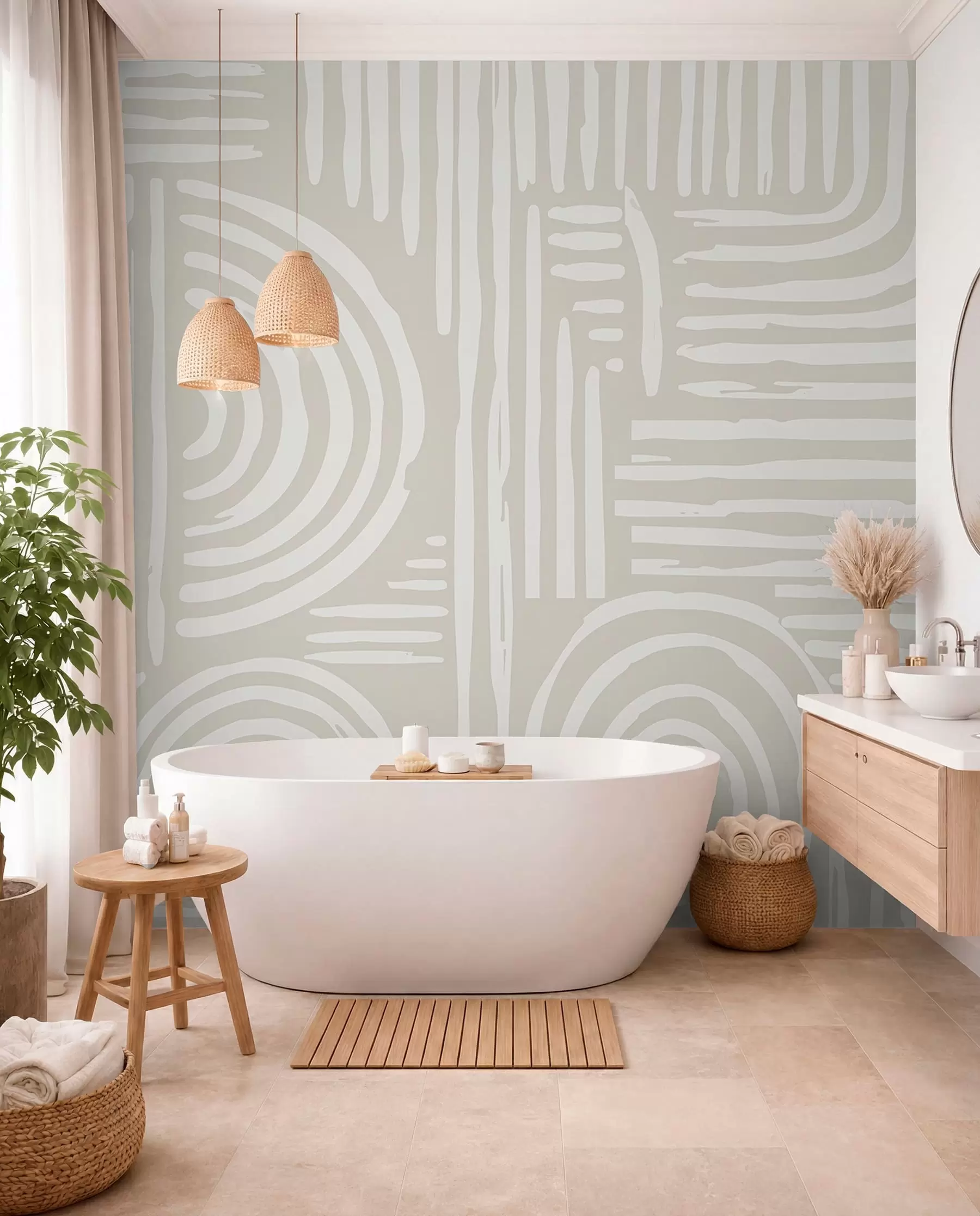 zidne murale Boho dizajn u nježnim bojama w01919