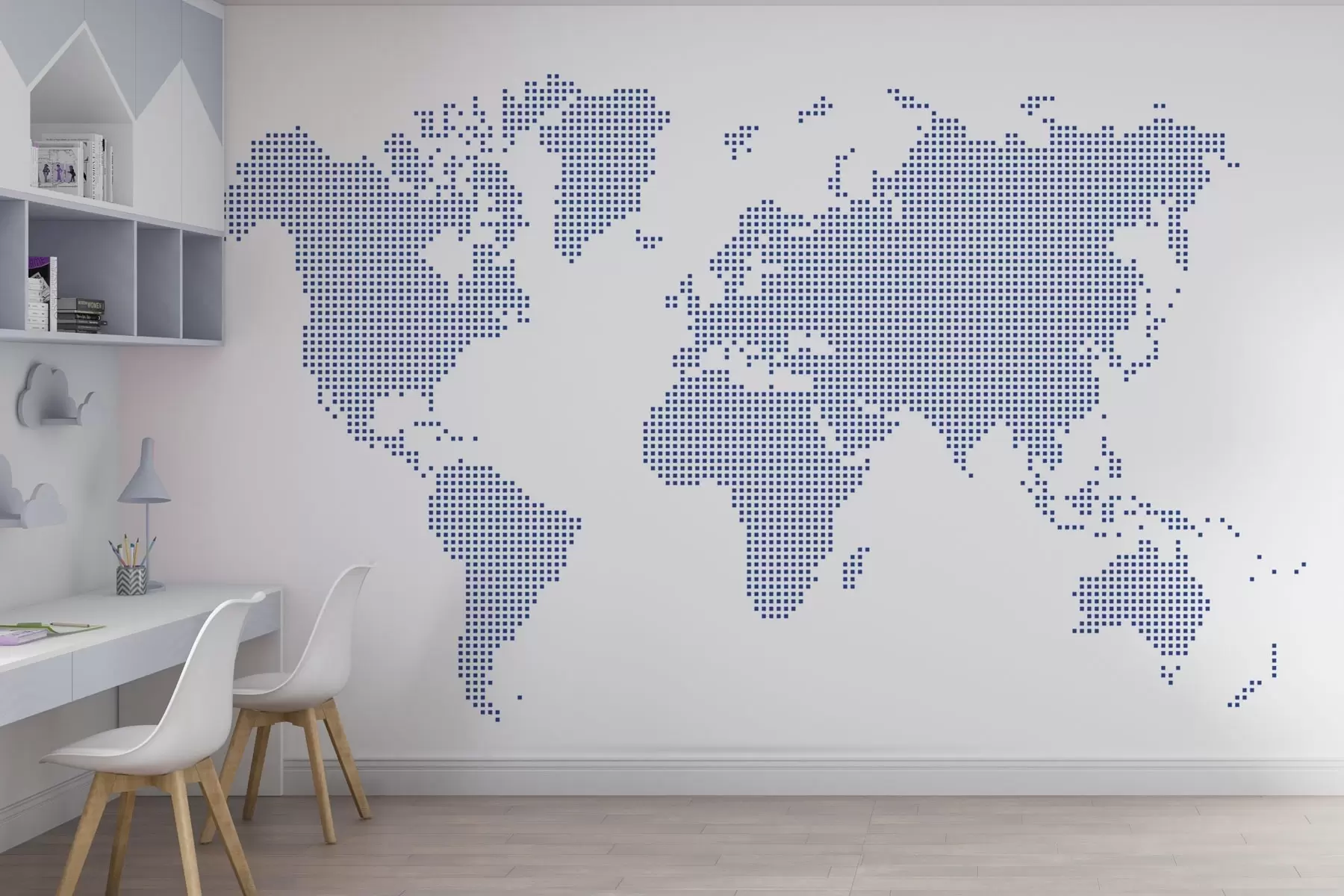 zidne murale Globalna karta u točkastom dizajnu u99406