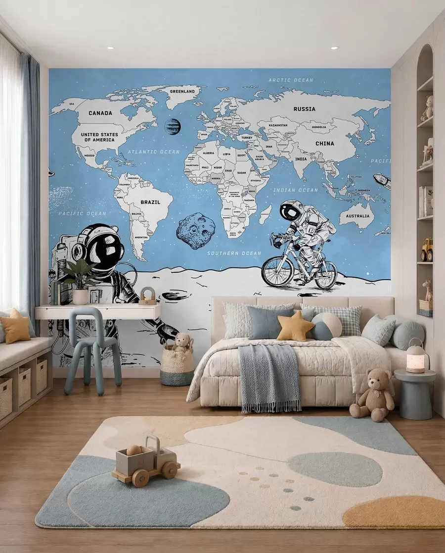 zidne murale Astronauti istražuju čudan svemir w00473